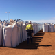 Sacks of rare earth concentrate at Mt. Weld waiting to be shipped to Malaysia.